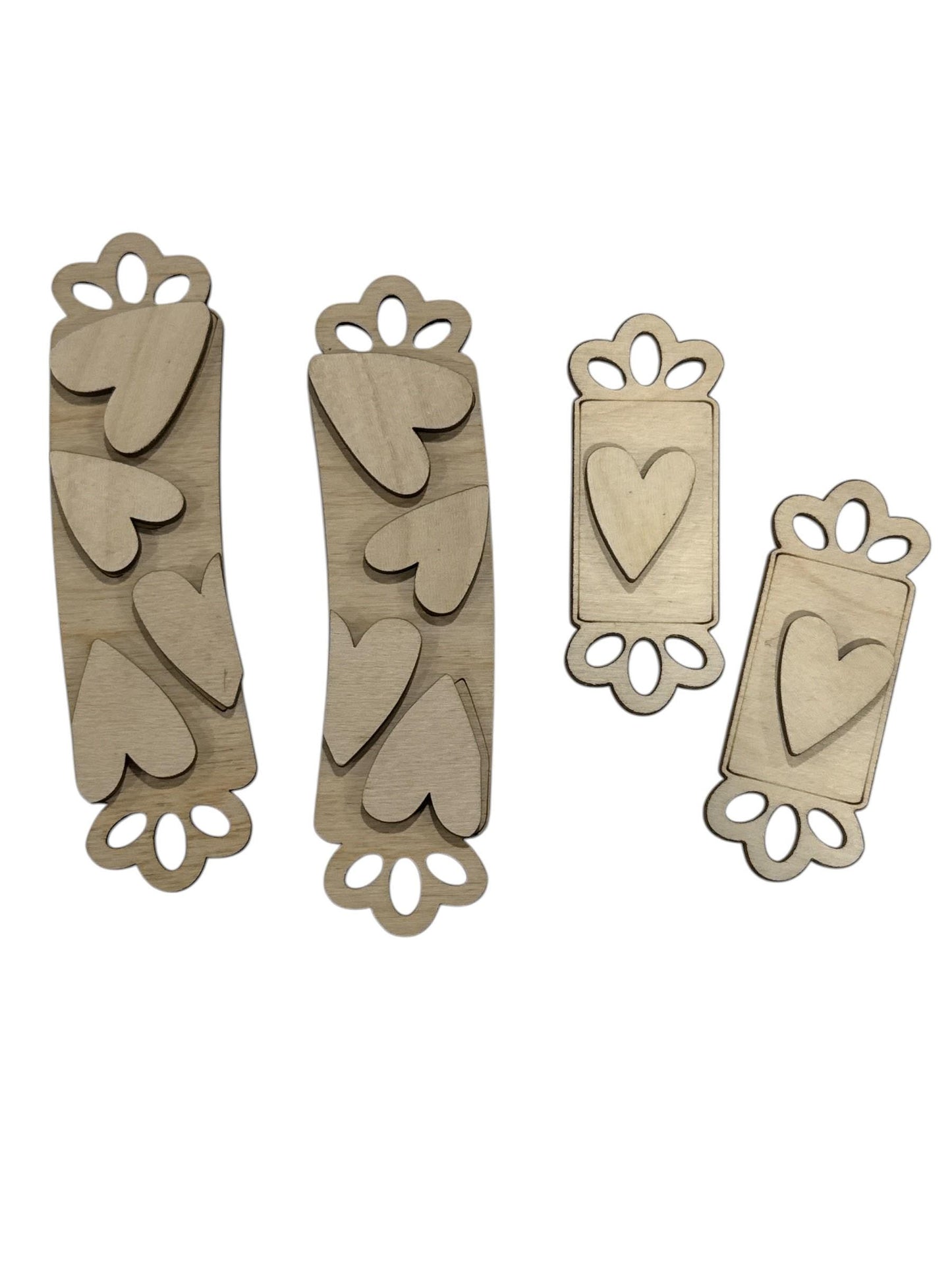 DIY Valentine Hearts Claw Clip: Unfinished Wood Laser Cut Blank, Valentines day Hair Clips, Hearts Hair Clips, Paint your own