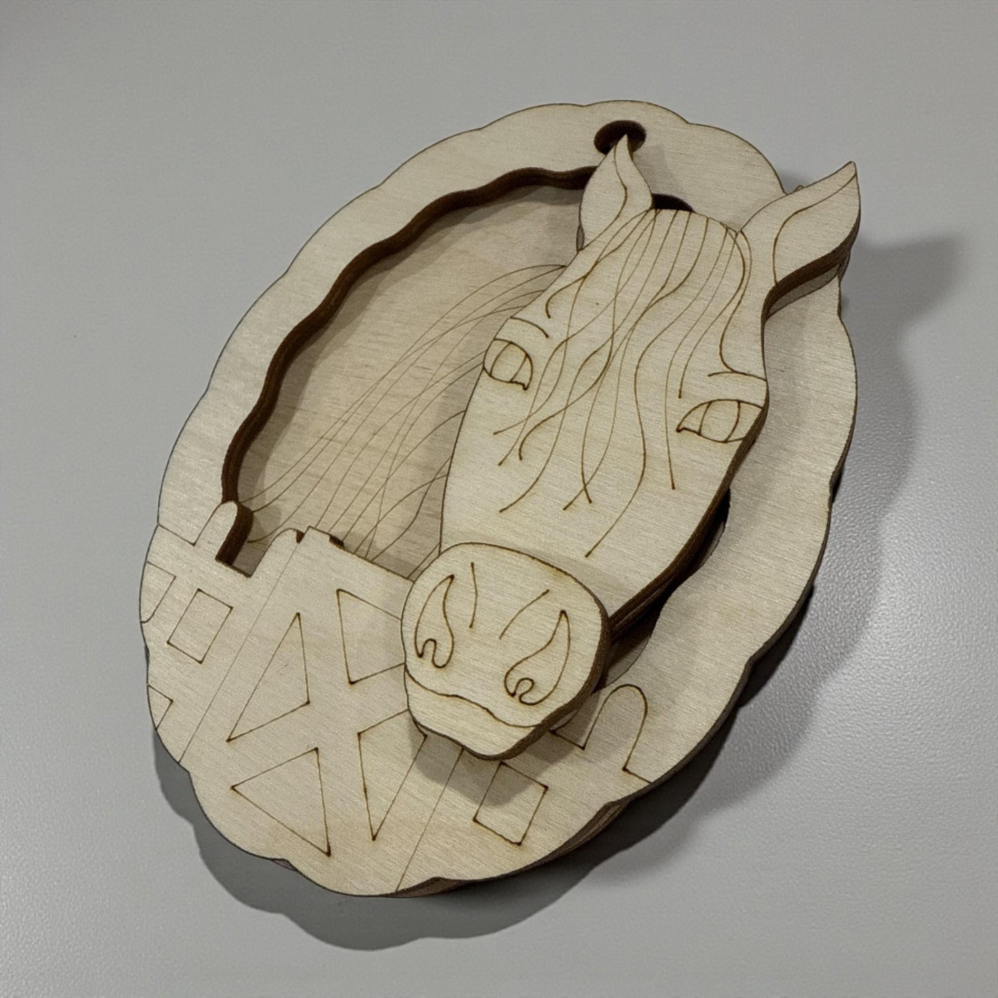 DIY Horse Ornament, Unfinished Car Charm, Holiday