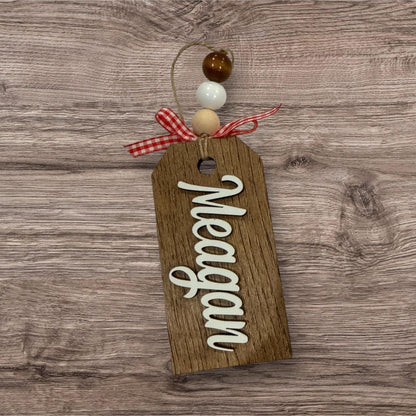 Rectangle Stocking Tags, Personalized Wooden Name Tags, Stocking Tag, Wooden Name Tags