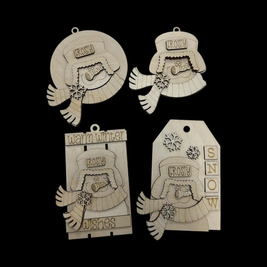 DIY Frosty Snowman Ornaments, Warm Winter Snowman, Winter Snowman, Pallet, Round Ornament