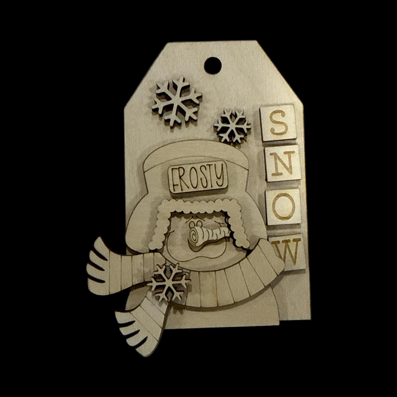 DIY Winter Snowman Ornament, Winter Snowman, Snow Gift Card Holder, Ornament