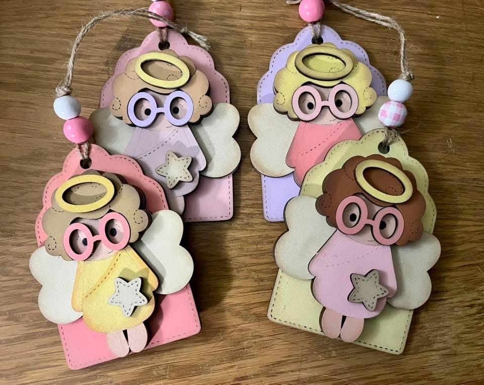 DIY Angel Ornaments, Angel with Gift Card Holder option