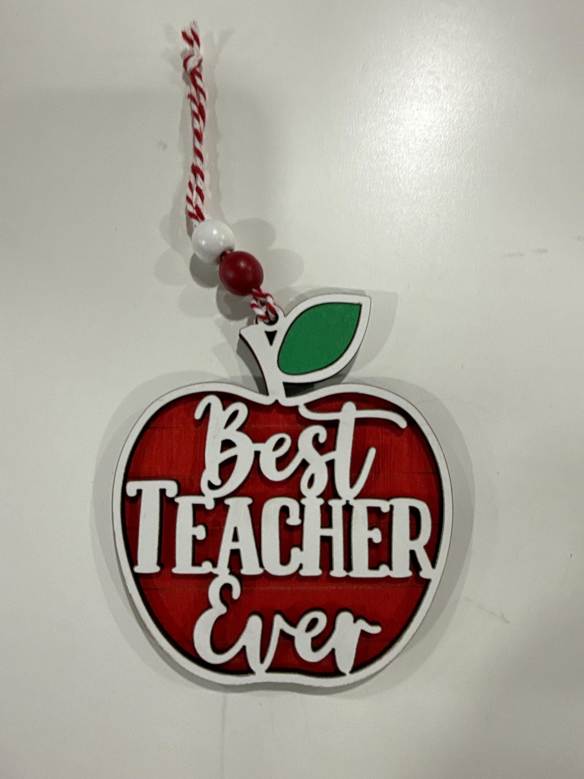 Best Teacher Ever Notepad Ornament, Teacher Gift, Apple Ornament