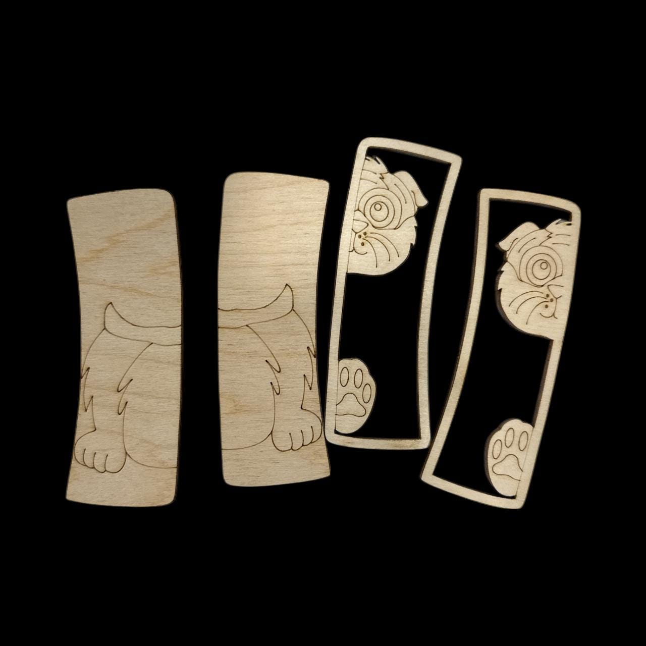 DIY Fat Cat Claw Clip: Unfinished Wood Laser Cut Blank