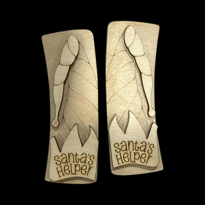 DIY Santas Helpers Claw Clip: Unfinished Wood Laser Cut, Holiday