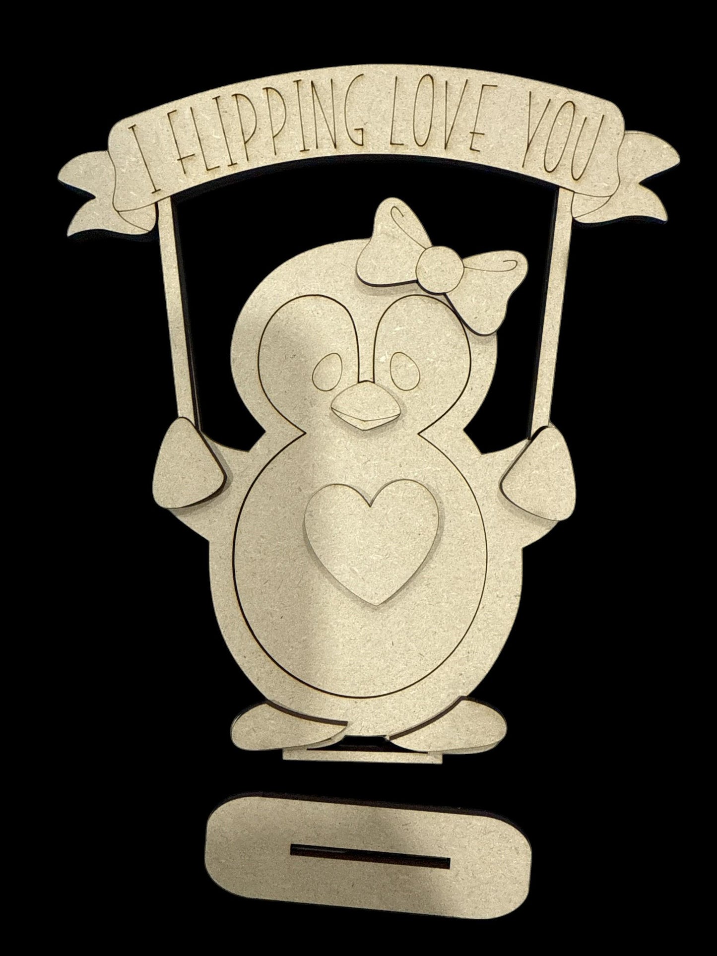 DIY Valentine Penguin Wood Paint Kit, Kids, Crafts, Home Decor Unfinished