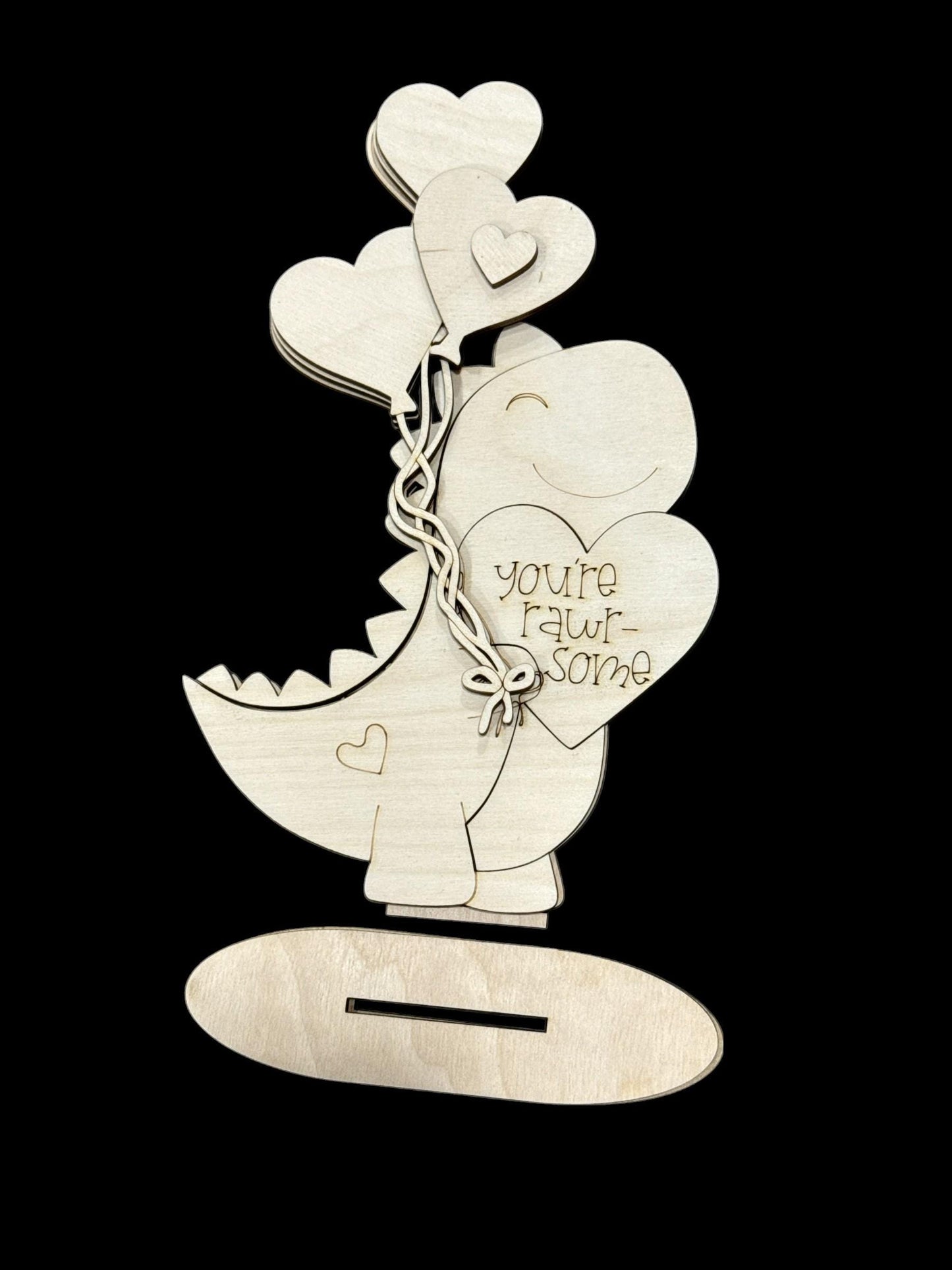 DIY Dinosaur Valentine Standing, TINY, Rawr, Roar, Love, Heart, Tiered Tray, Kids Craft