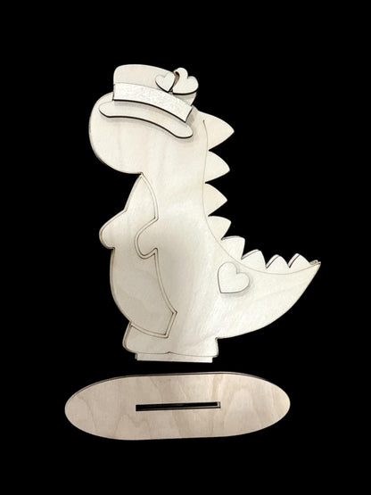 DIY Dinosaur Valentine Standing, TINY, Rawr, Roar, Love, Heart, Tiered Tray, Kids Craft