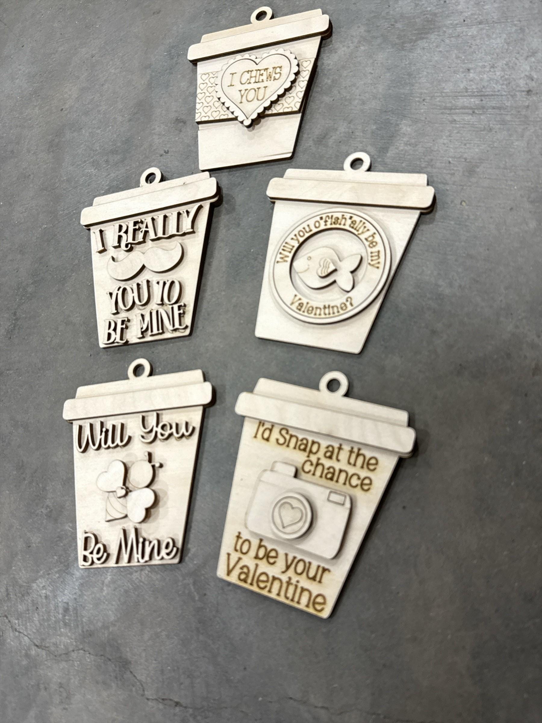 DIY Valentine's Gift Card Tag, Love, I Chews You, Unfinished
