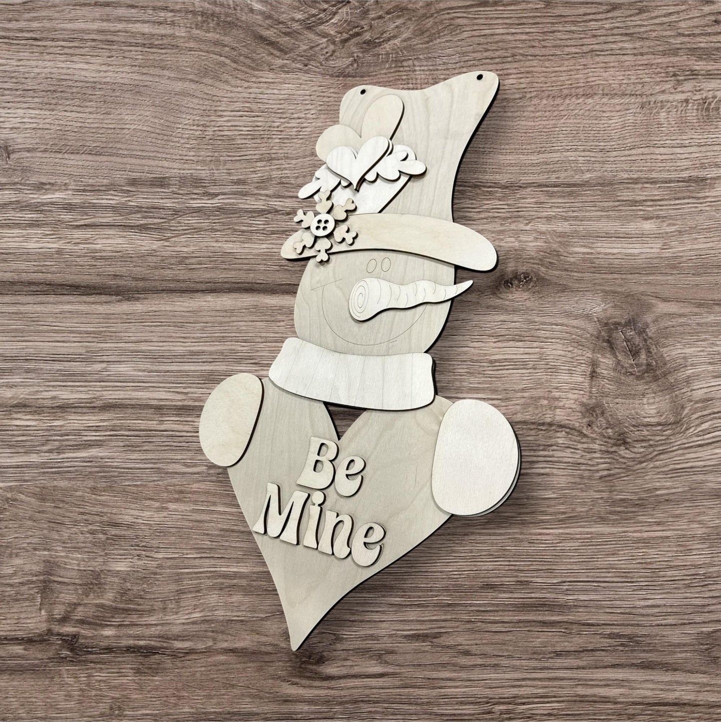 DIY Snowman Shaped Love Valentine Door Hanger, heart