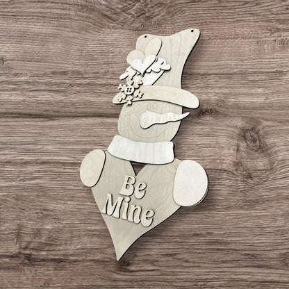 DIY Snowman Shaped Love Valentine Door Hanger, heart