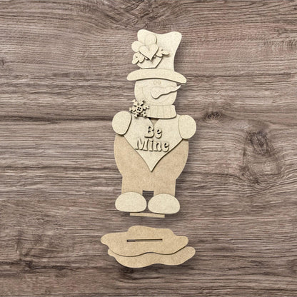 DIY Be Mine, Love Snowman Shelf Sitter, Unfinished