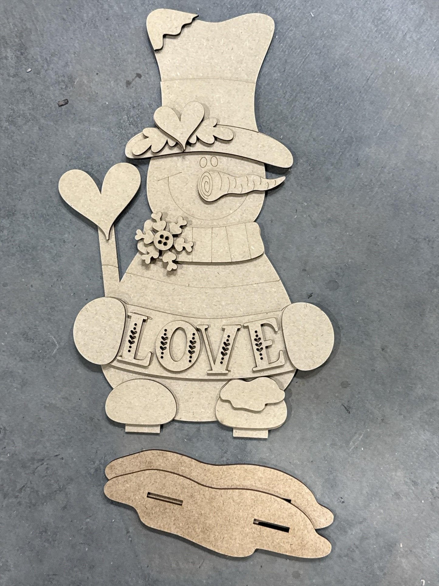 DIY Be Mine, Love Snowman Shelf Sitter, Unfinished