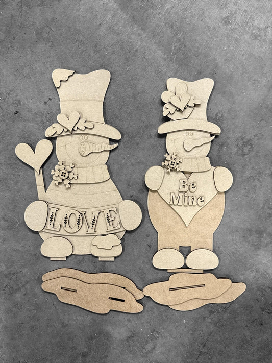 DIY Be Mine, Love Snowman Shelf Sitter, Unfinished