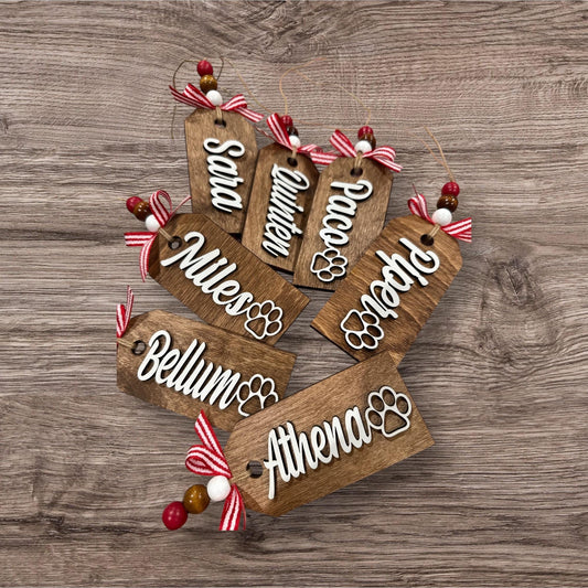 Rectangle Stocking Tags, Personalized Wooden Name Tags, Stocking Tag, Wooden Name Tags