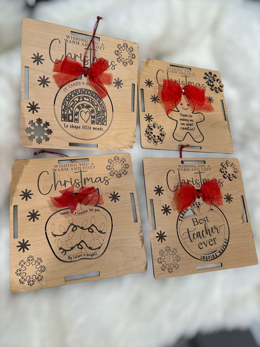 Teacher Blanket Tags with ornament, Ornament Gift for Teacher