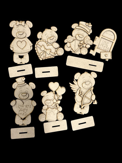 DIY Bear Valentines Shelf Sitter, Valentine Kids, Bears, Tiered Tray, Kids Craft
