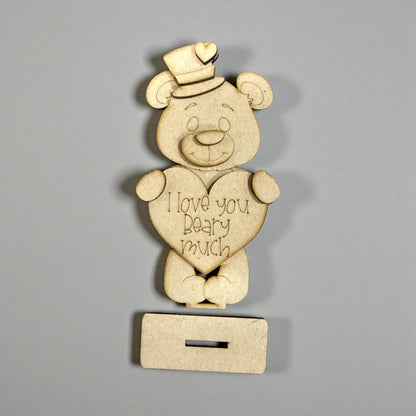 DIY Bear Valentines Shelf Sitter, Valentine Kids, Bears, Tiered Tray, Kids Craft