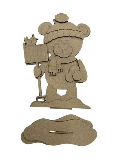DIY Snow Bear Shelf Sitter, Winter Bear, Bears, Tiered Tray, Kids Craft, Holiday Crafts,