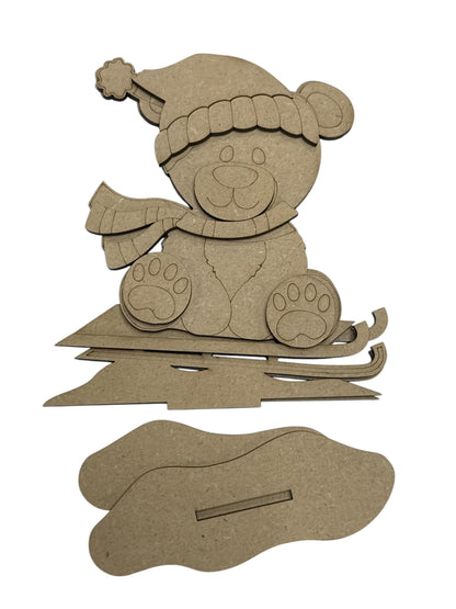 DIY Snow Bear Shelf Sitter, Winter Bear, Bears, Tiered Tray, Kids Craft, Holiday Crafts,