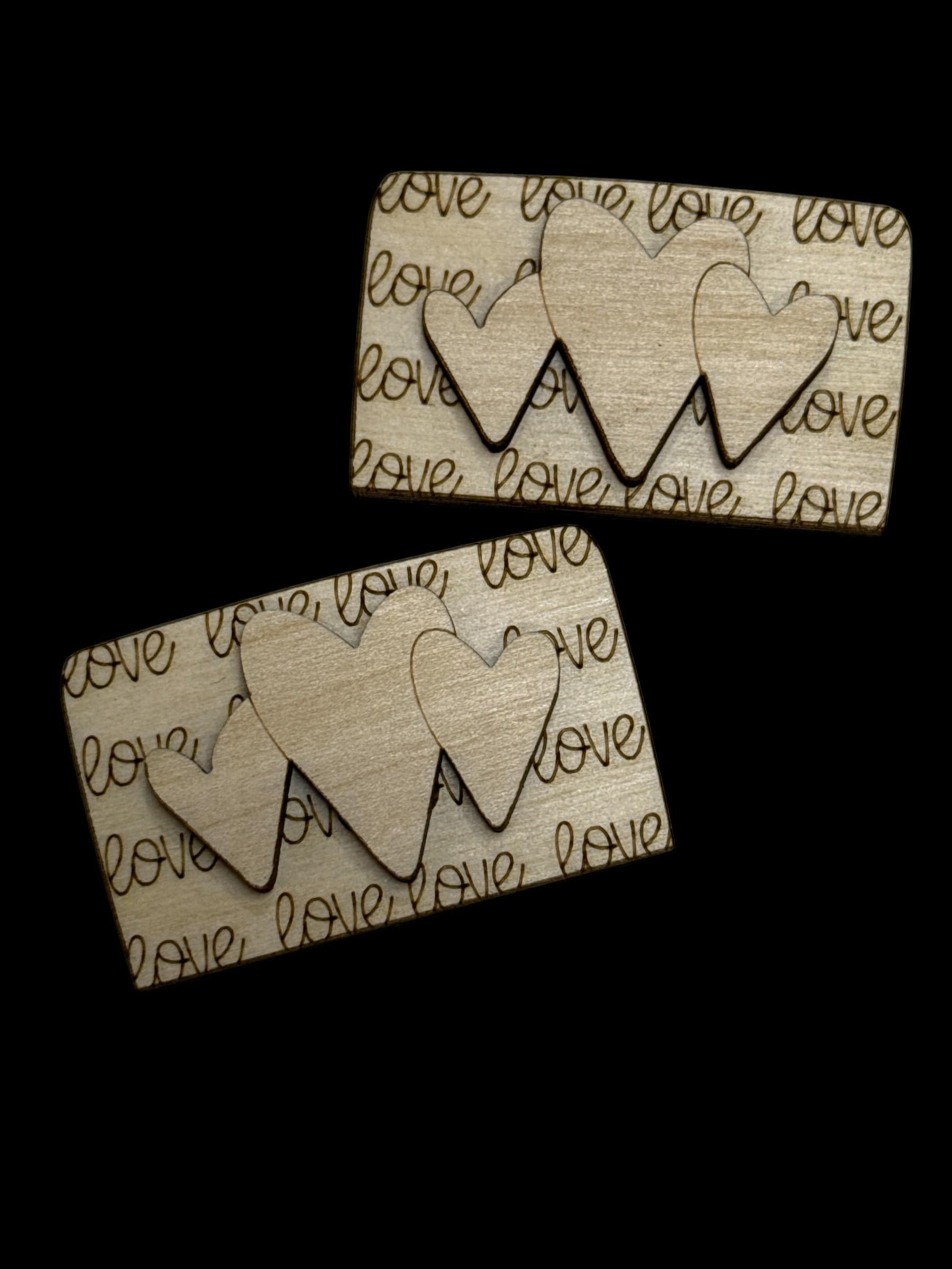 DIY Hearts Love Valentine, Unfinished Claw clip, 2" and 4", Love Notes on Hair Clip, Paint your own