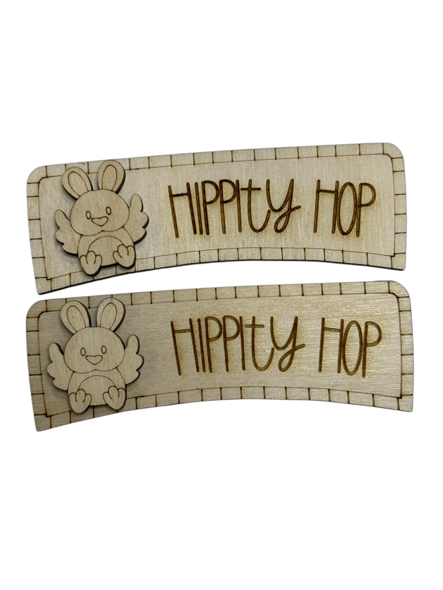 DIY Hippity Hop Claw Clip: Unfinished Wood Laser Cut Blank, Easter, Hippity Hop Easter Bunny