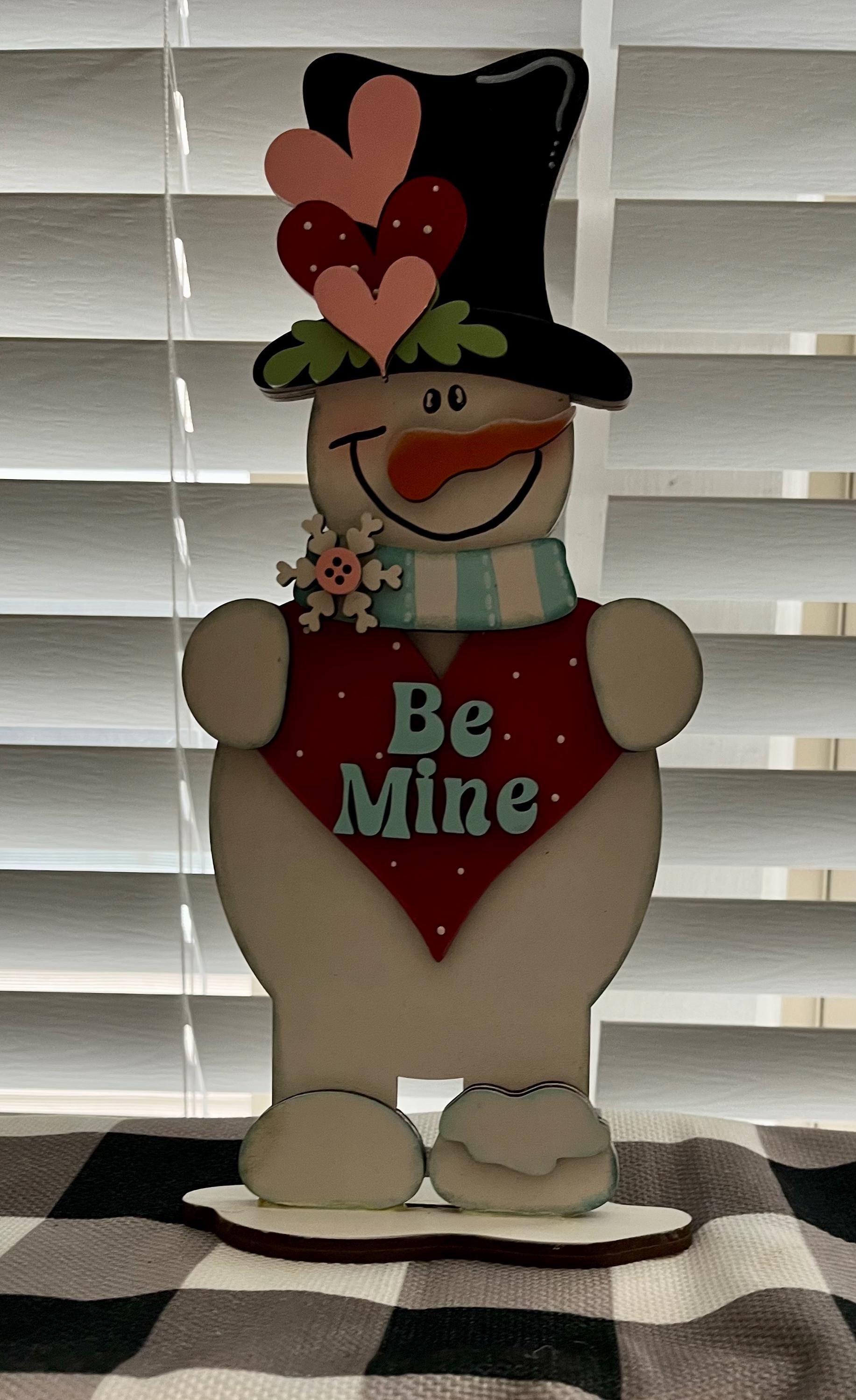 DIY Be Mine, Love Snowman Shelf Sitter, Unfinished
