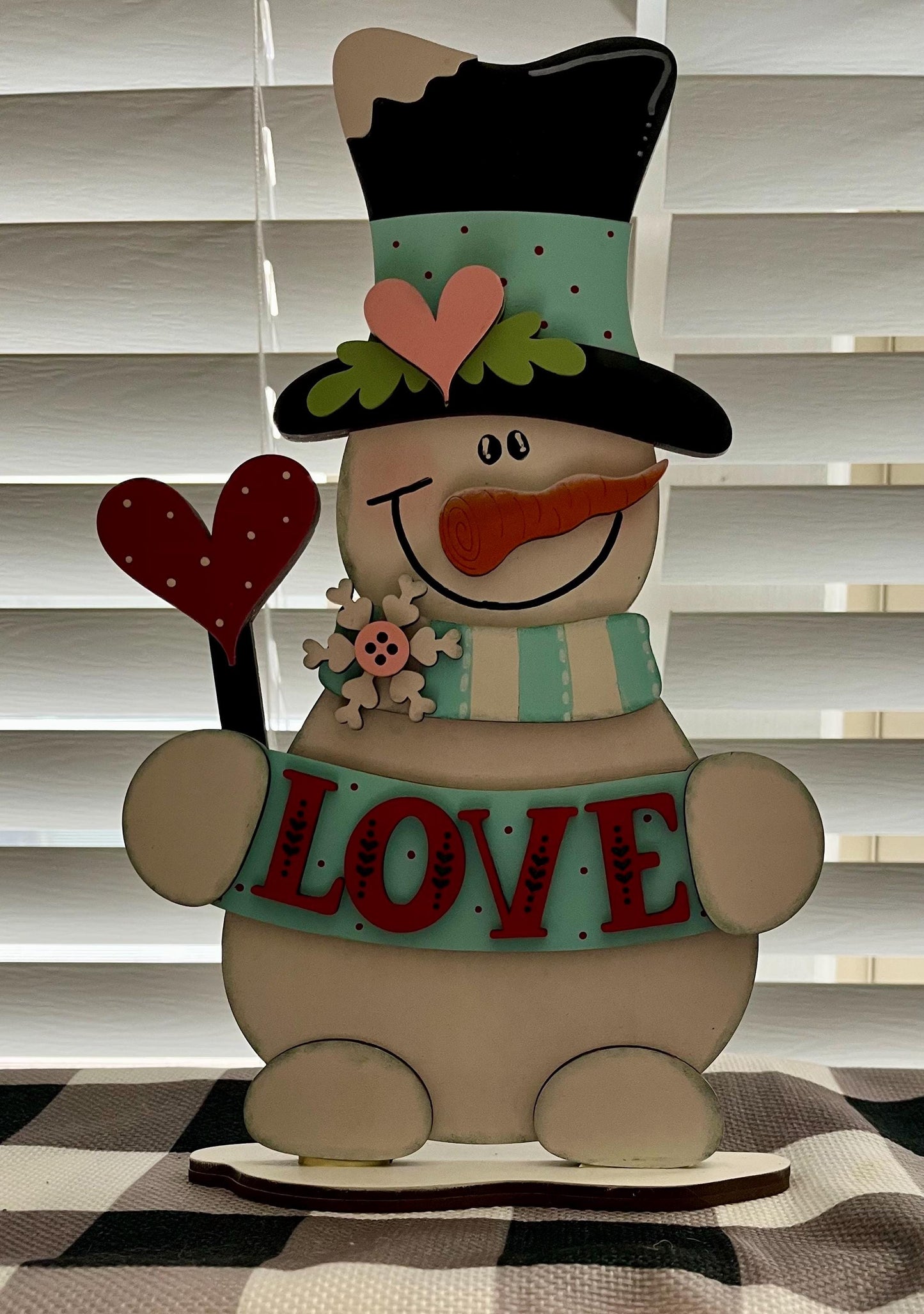 DIY Be Mine, Love Snowman Shelf Sitter, Unfinished