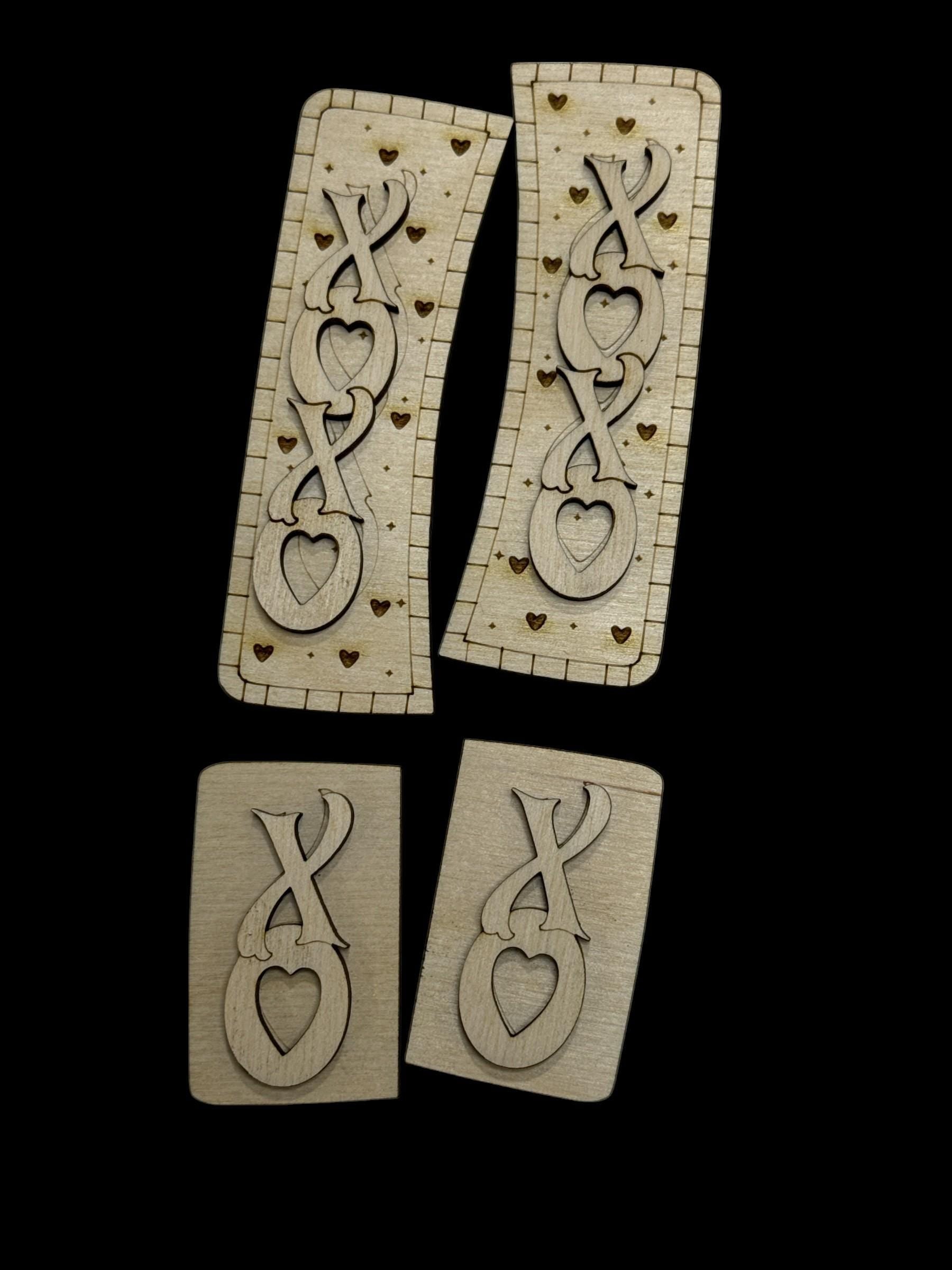 DIY XO XO Valentine, Unfinished Claw clip, 2" and 4", Valentine Claw Clip, Checkered Xoxo, ready to pain claw clip