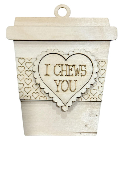 DIY Valentine's Gift Card Tag, Love, I Chews You, Unfinished
