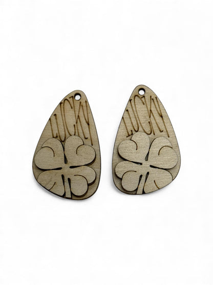 DIY Lucky Clover, Shamrock Earrings, Unfinished Earrings
