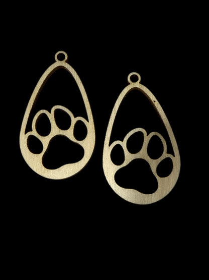 DIY Dog Lover Earrings, Unfinished Dog Wooden Earrings