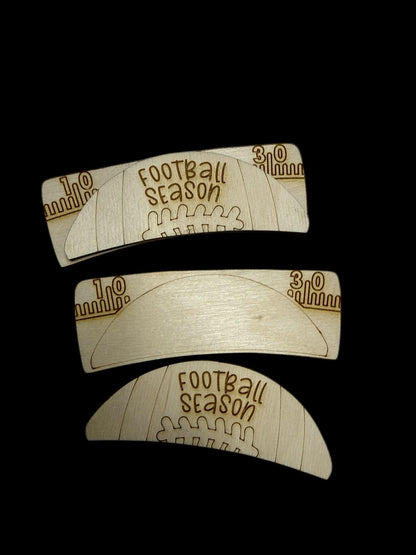 DIY Football Season Hair Clip Pieces: Unfinished Wood Laser Cut Blanks