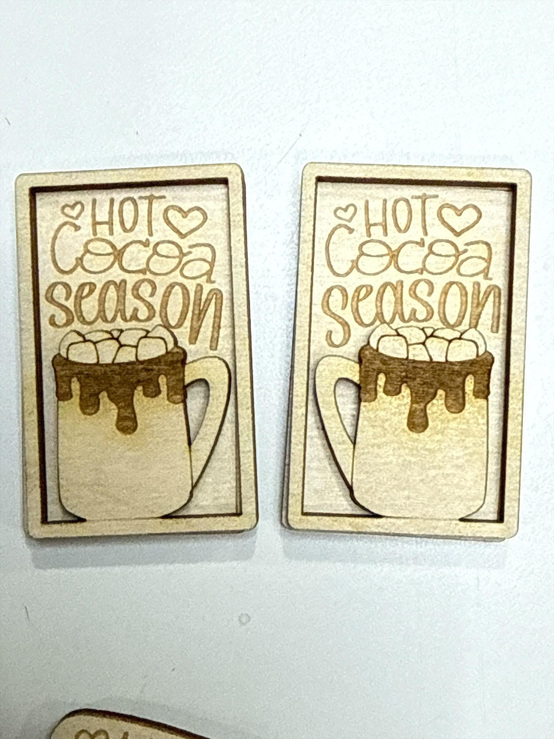 DIY Hot Cocoa Claw Clip: Unfinished Wood Laser Cut Blank, 2" and 4"