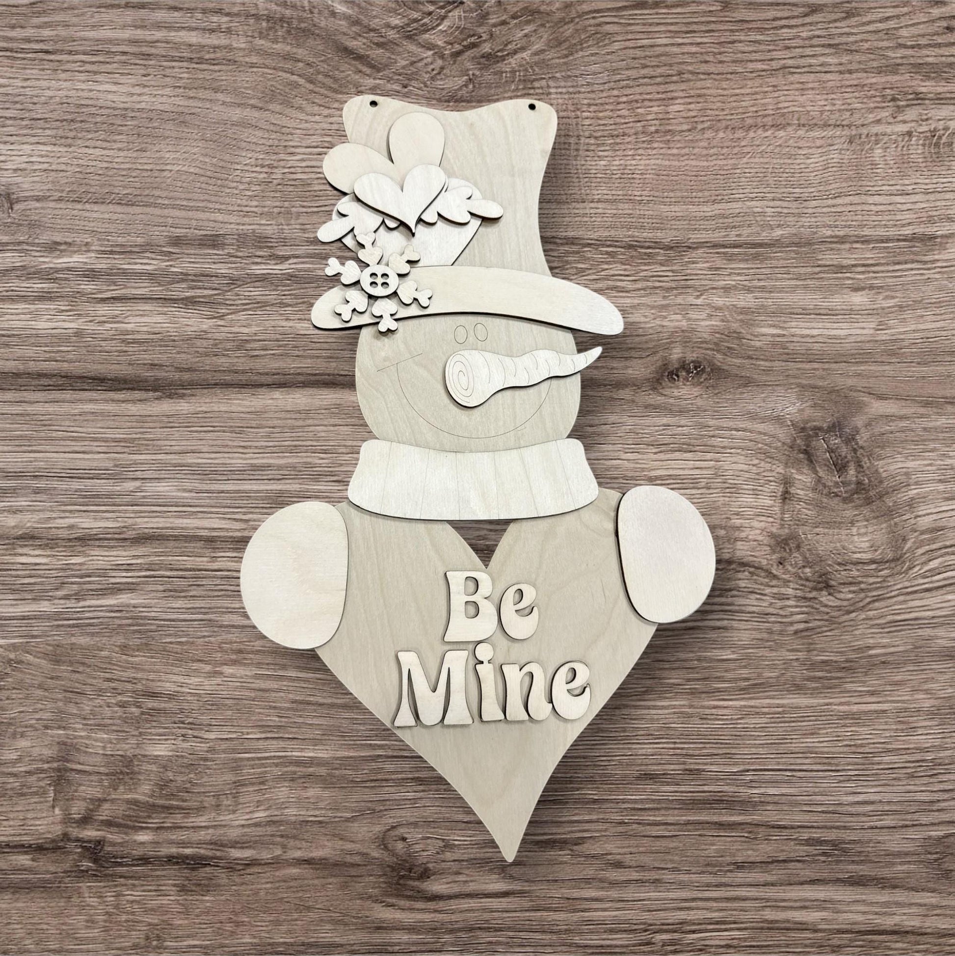 DIY Snowman Shaped Love Valentine Door Hanger, heart