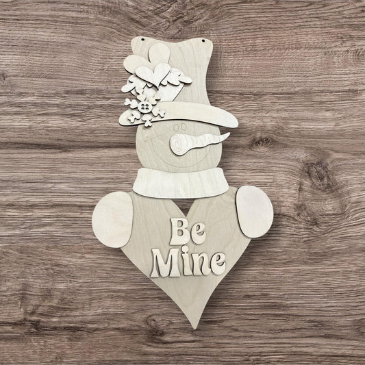 DIY Snowman Shaped Love Valentine Door Hanger, heart