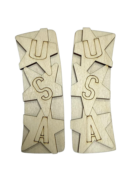 DIY USA 4th of July Claw Clip: Unfinished Wood Laser Cut Blank, Memorial Day