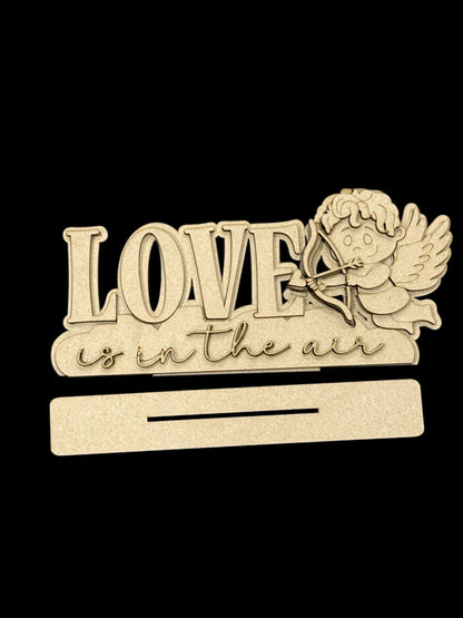 DIY Love is in the air, Snowman Unfinished, Word Art, Cupid