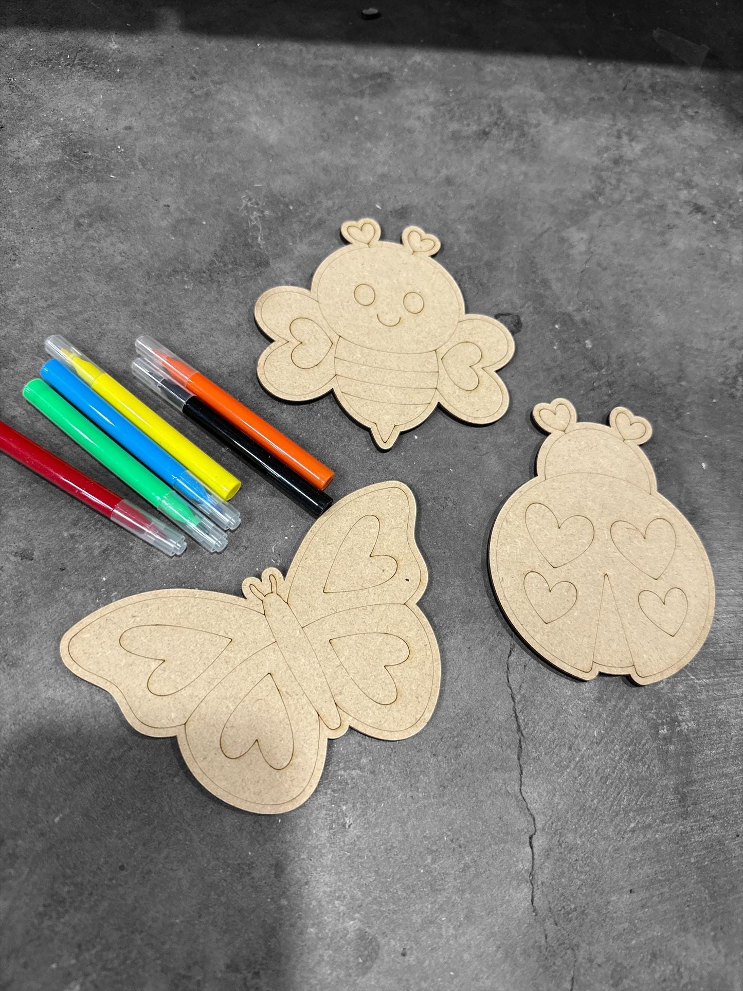 DIY Summer Fun Crafts, Unfinished Ladybug, Butterfly Kit, Kids Crafts, Kids DIY Crafts, Butterfly Crafts