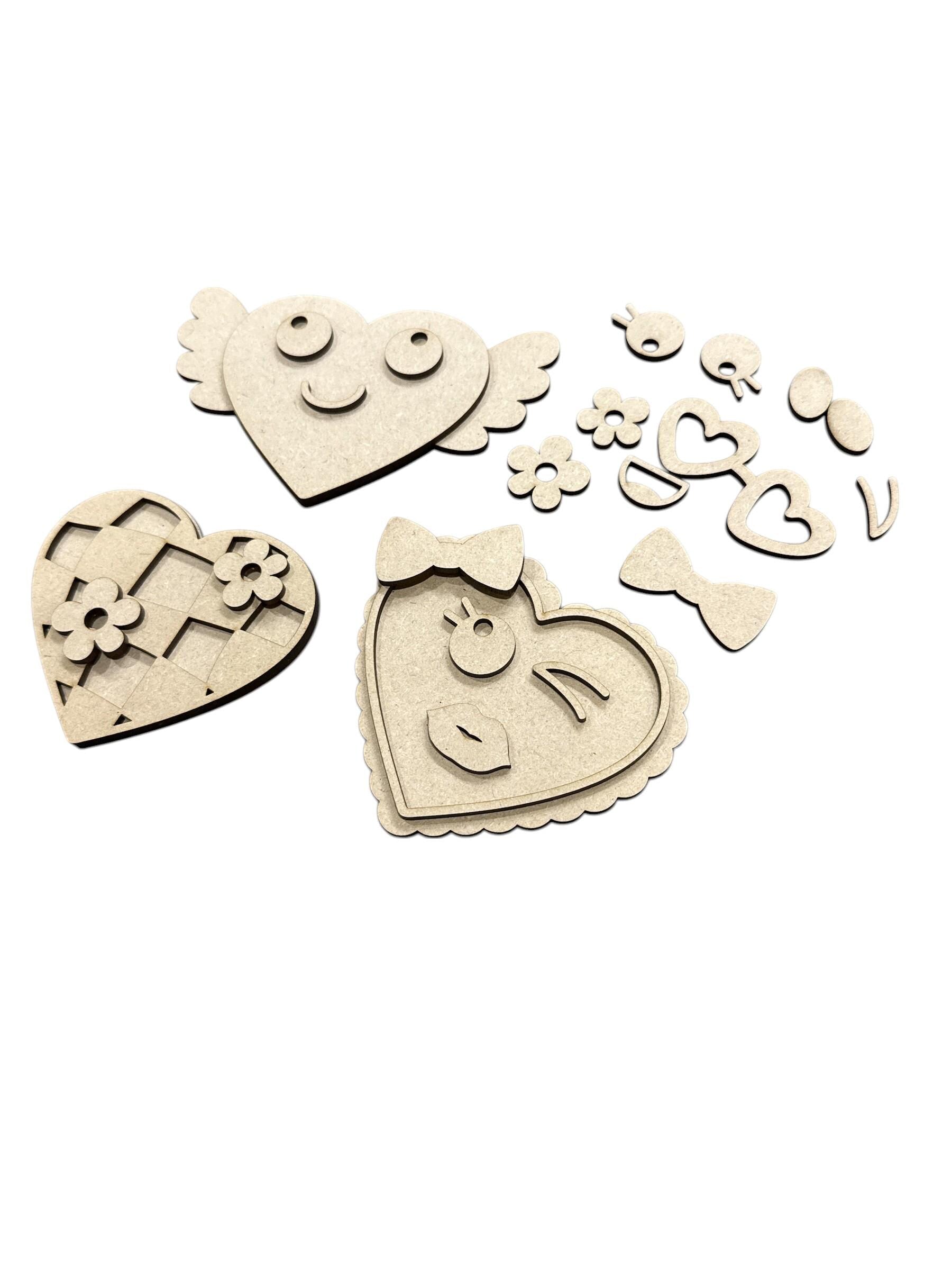 DIY Valentine Fun Crafts, Unfinished Hearts, Heart Faces, Kids Crafts