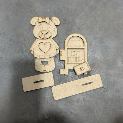 DIY Bear Valentines Shelf Sitter, Valentine Kids, Bears, Tiered Tray, Kids Craft