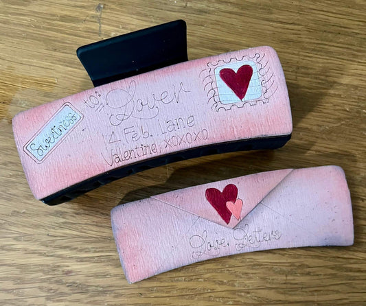 DIY Valentine Envelope hair clip, Love Hair Clip, Valentine Letter Heart, Hearts Valentine