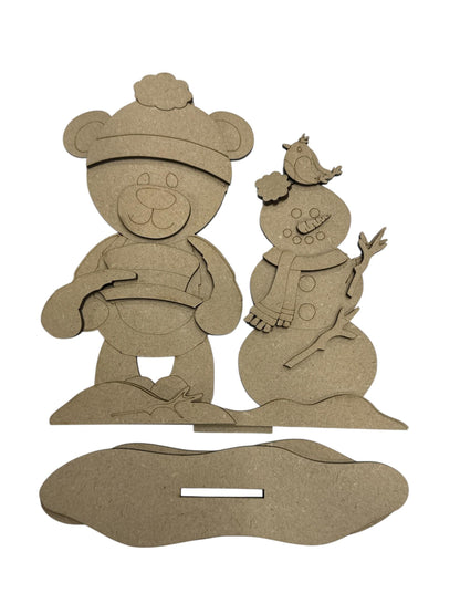 DIY Snow Bear Shelf Sitter, Winter Bear, Bears, Tiered Tray, Kids Craft, Holiday Crafts,