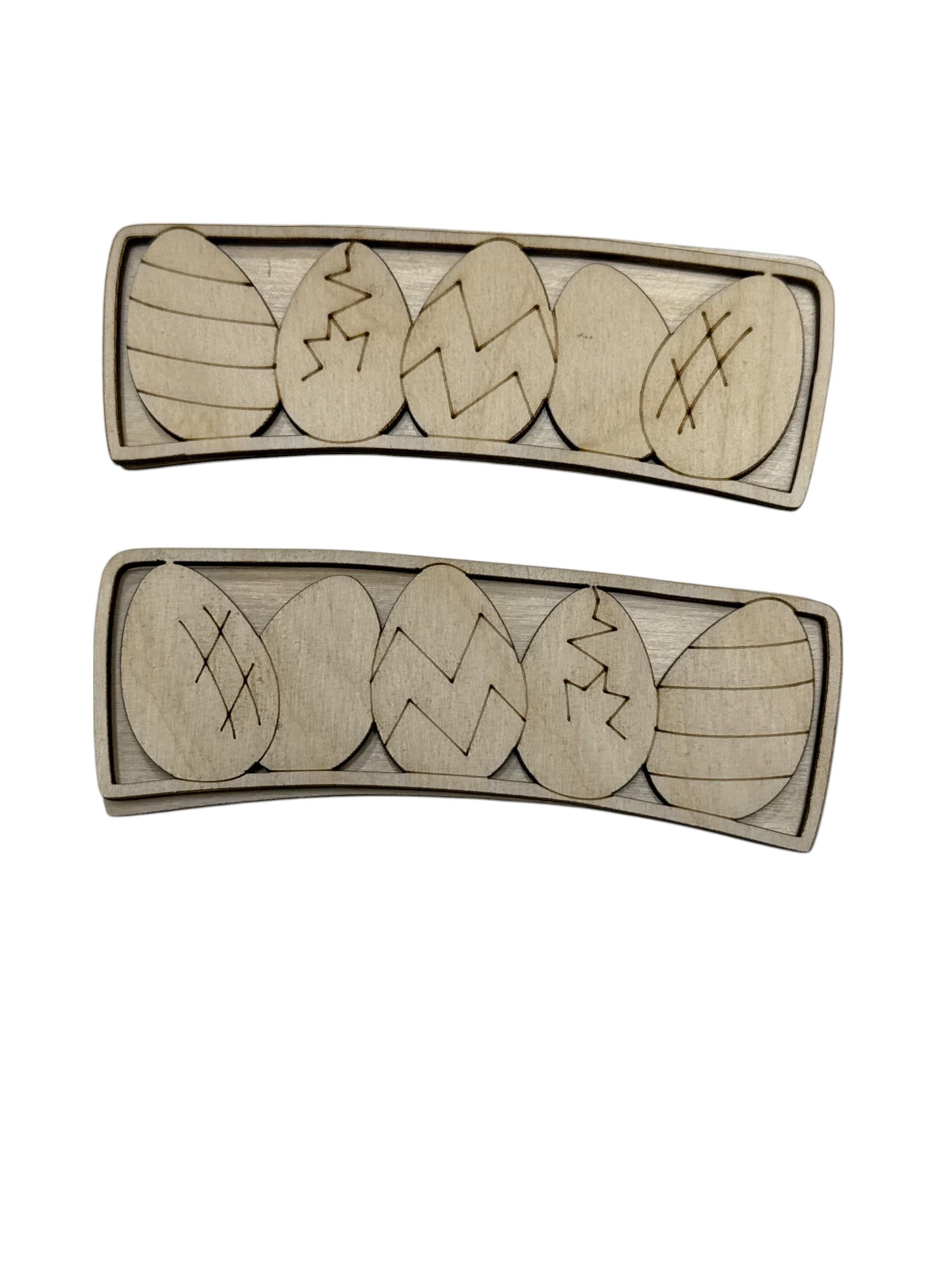 DIY Easter Eggs Claw Clip: Unfinished Wood Laser Cut Blank, Easter Eggs