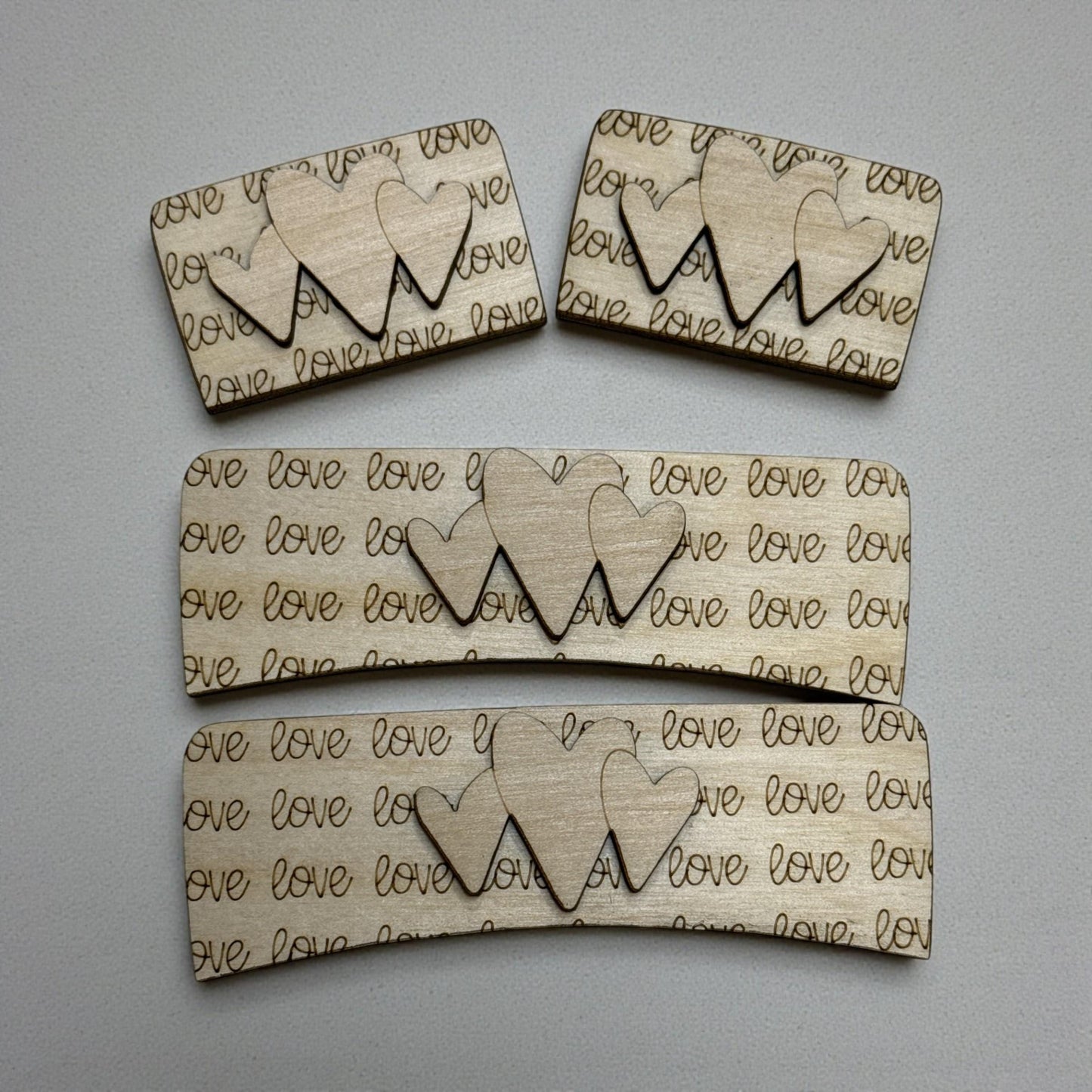DIY Hearts Love Valentine, Unfinished Claw clip, 2" and 4", Love Notes on Hair Clip, Paint your own