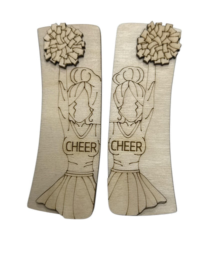 DIY Cheer, Cheerleader Claw Clip: Unfinished Wood Laser Cut Blank