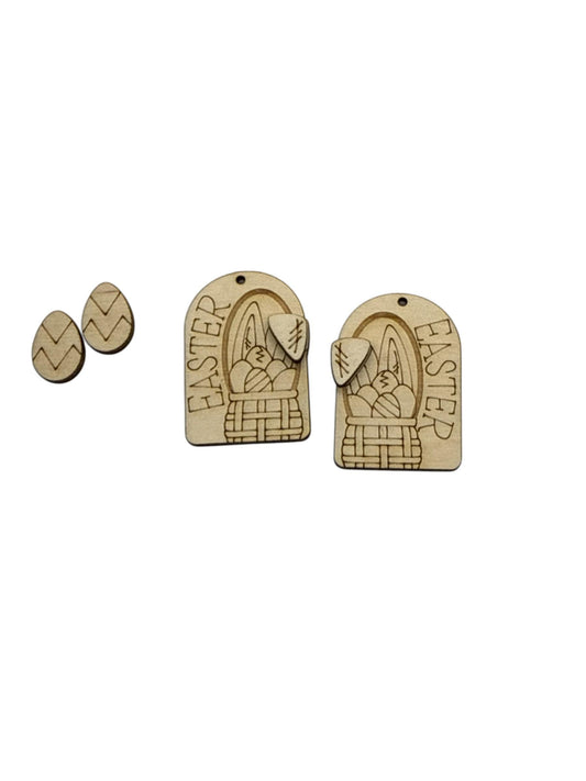 DIY Easter basket Earrings, Easter Unfinished, Studs and dangles