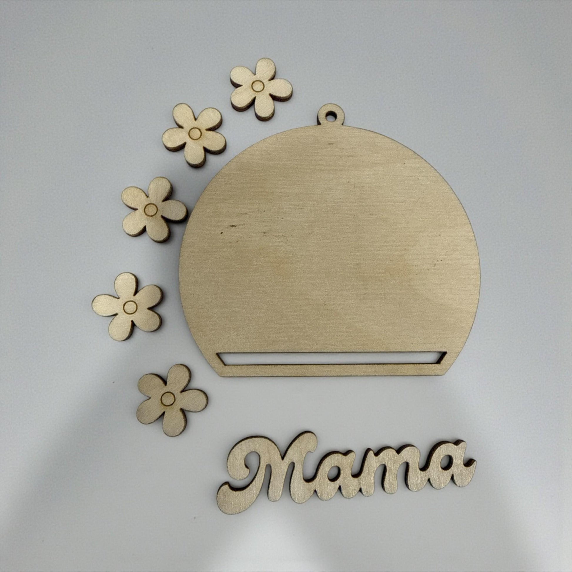 DIY Mama Car Charm, Macrame Unfinished, Unfinished Wooden Car Charms, DIY Charm, Car Accessories, Mama with Flowers