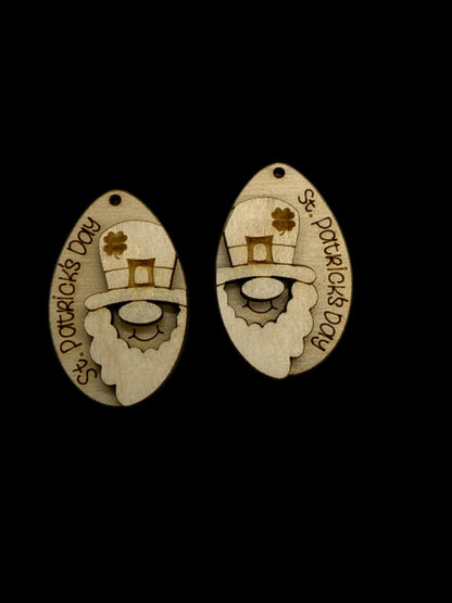DIY Shamrock Earrings, St Patrick's Day, Leprechaun Unfinished Earrings, Green guy
