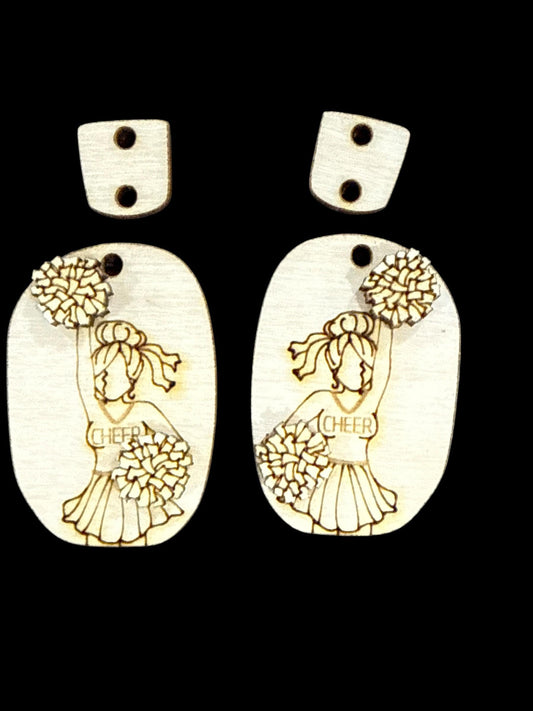 DIY Cheer Sports, Cheer Earrings, Sports Unfinished Earrings, Cheer Leader